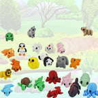 25 pcs 3D Printed Animals, Adorable Flexible Fidget Toys, Desk Ornaments Party Favors, Birthday Goodie Bag Stuffers, Great Gift for Boys and Girls Class Reward Graduation Gift