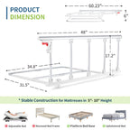 CanFord Bed Rails for Elderly Adults Safety, Folding Bed Assist Rail Handle for Seniors & Surgery Patients, Fall Prevention Safety Hand Guard Fit King, Queen, Full, Twin(Tool-Free Assembly), 48"x17.2"