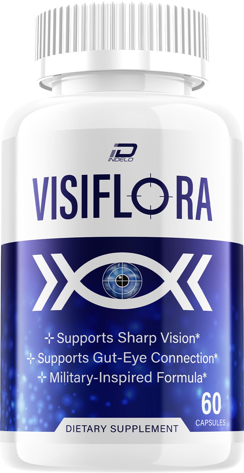 Indelo Visiflora Visual Support Supplement - Visi Flora Advanced Formula for Healthy Vision - 60 Capsules