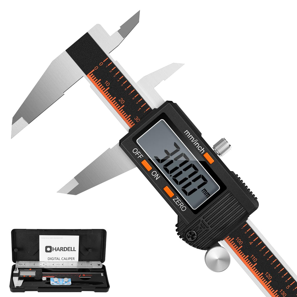 HARDELL Digital Caliper 6 Inch, Caliper Measuring Tool with Large LCD