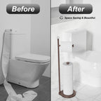 KASUNTO Toilet Paper Holder for Bathroom, Heavy Weighted Metal Free Standing Toilet Paper Storage with Crystal Ball, Toilet Paper Stand for Bathroom Accessories, Oil Rubbed Bronze [Holds MEGA Rolls]