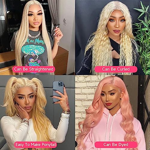 613 Lace Front Wig Human Hair 13x6 Transparent Lace, 613 Body Wave Lace Front Wig Human Hair, 200% Density Lace Front Wigs Human Hair Pre Plucked with Baby Hair Natural Hairline (26 Inch)