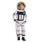 Spooktacular Creations White Astronaut Costume with Helmet, Space Suit for Toddler with Movable Visor, Kids Astronaut Halloween Costume for Cosplay, Party Favor Supplies (Small, 5-7 yrs)