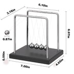 SEVNPRIME 5 Large Beads Newton's Cradle Balance Balls Desk Toys Office Decorations with Black Wooden Base Desk Balance Balls Fun Science Physics Toys for Office/Bedroom/Living Room