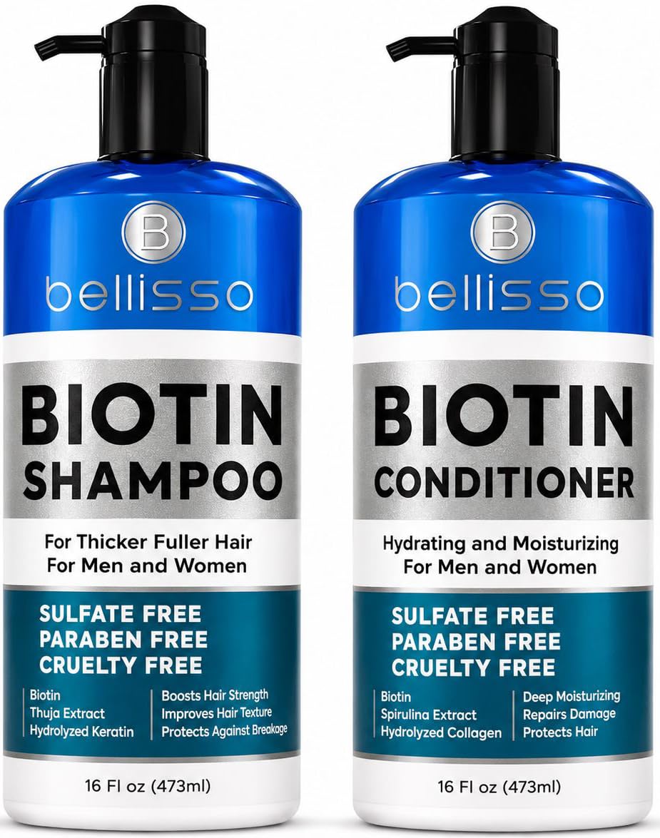 BELLISSO Biotin Shampoo and Conditioner Set - Sulfate & Paraben Free
