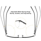 EYECEDAR 5 Pack Reading Glasses for Men Gunmetal Ultra-Thin Stainless Steel Frame Metal Spring Hinges Readers for Men and Women 1.75