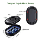 5 Pack WD60 Water Leak Detectors for Home, 100dB Water Sensor Alarm for Basement, Leakage Detection Device for Pipe/Drain/Under Sink Drip, Floor Flood in Bathroom/Kitchen/Toilet/Laundry Room, Black