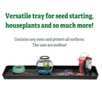 Gardeners Supply Company Large Plant Tray | Multi-use Durable Big Plastic Tray for Indoor & Outdoor Plants, Seed Starting Tray & Potted Succulents, Flowers | 46-1/2"L x 15-1/2"W x 2" Deep - Black