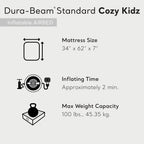Intex 66803EP Cozy Kidz Inflatable Airbed: Fiber-Tech – Velvety Soft Surface – Carry Bag Included – Color May Vary – 34.5" x 62" x 7"