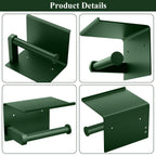 Tindbea Toilet Paper Holder with Shelf Adhesive or Screw Wall Mounted Toilet Paper Roll Dispenser Storage, Stainless Steel Bathroom Shelf Holder Accessories (Forest Green)