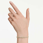 Una Angelic bracelet, Round cut, White, Gold-tSwarovski One plated