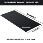 ONREVA Workbench Mat 24X48 Inches, EVA Work Mat, Protect Your Work Bench Top, Heavy Duty Pad for Tool Box Top, Table, Tool Station, Rolling Cabinet Cart Cover Liner Matt, 48"X24" 5mm Thick