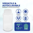 United Scientific™ Sample Bottles with Lids, Polypropylene, 250ml, 12-Pack