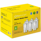 Max Strength Pro Water Filter Replacement for Brita® Pitchers & Dispensers, Classic OB03, Mavea® 107007, 35557 & More, NSF Certified Water Pitcher Filter, 1 Year Supply, Fits Brita & Mavea, 6 Count