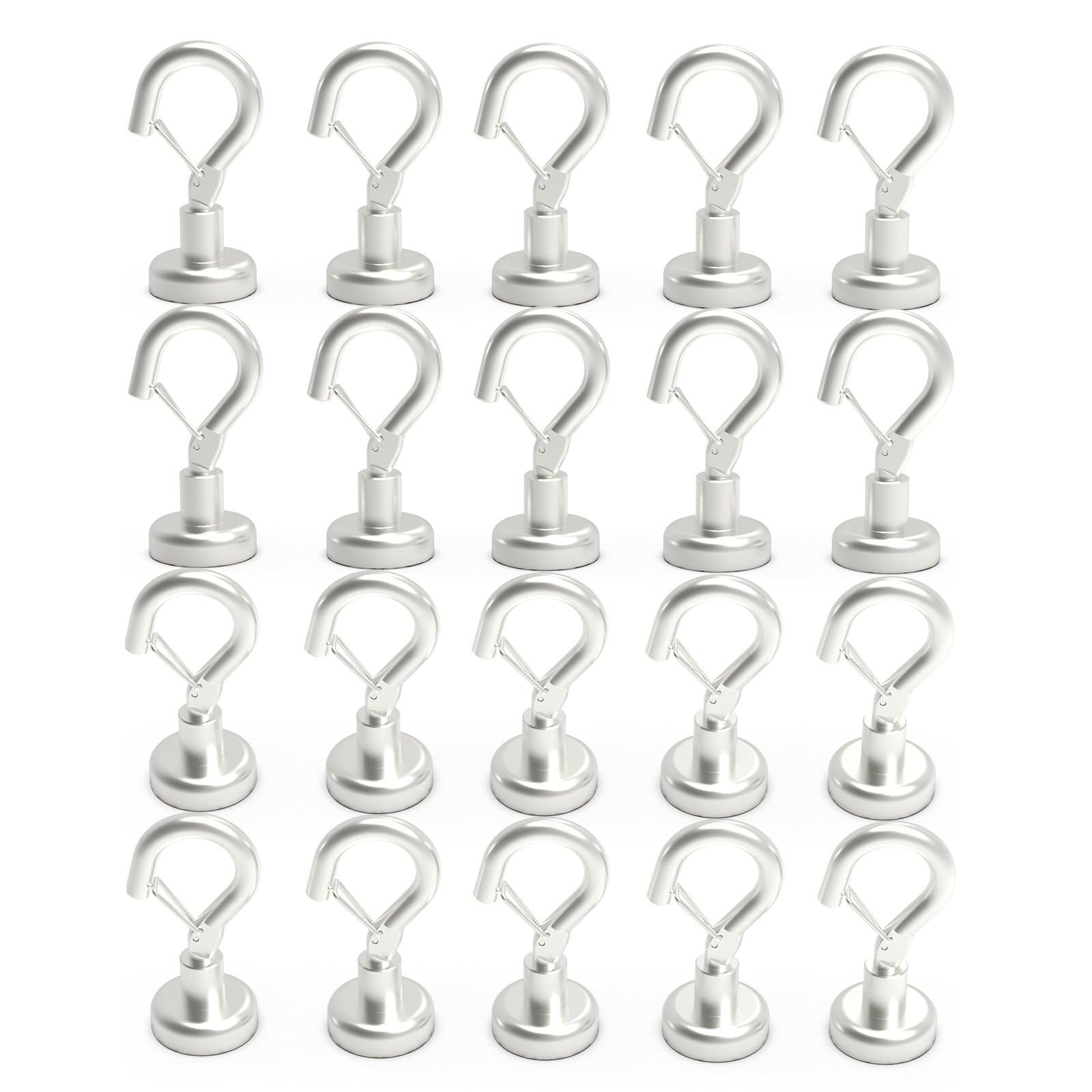 Ant Mag Magnetic Hooks Heavy Duty with Snap 22lbs Strong Magnet Hooks Great Hanging for Refrigerator, Cruise Cabin, Grill, Wreath,Kitchen,Office 20 Pack