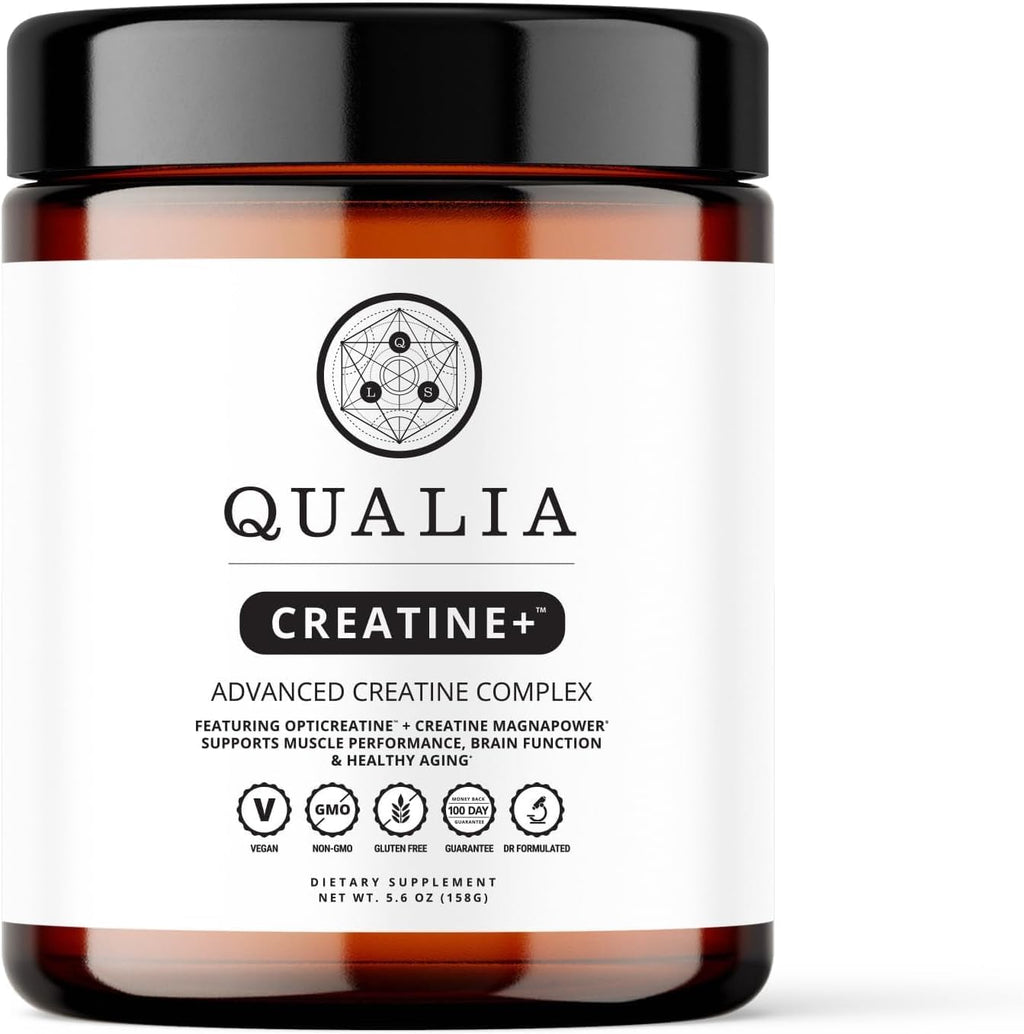 Qualia Creatine | Advanced Creatine Complex | 2 Sources + Magnesium | Optimized Absorption | Muscle Performance, Brain Function, & Healthy Aging (30 Servings)
