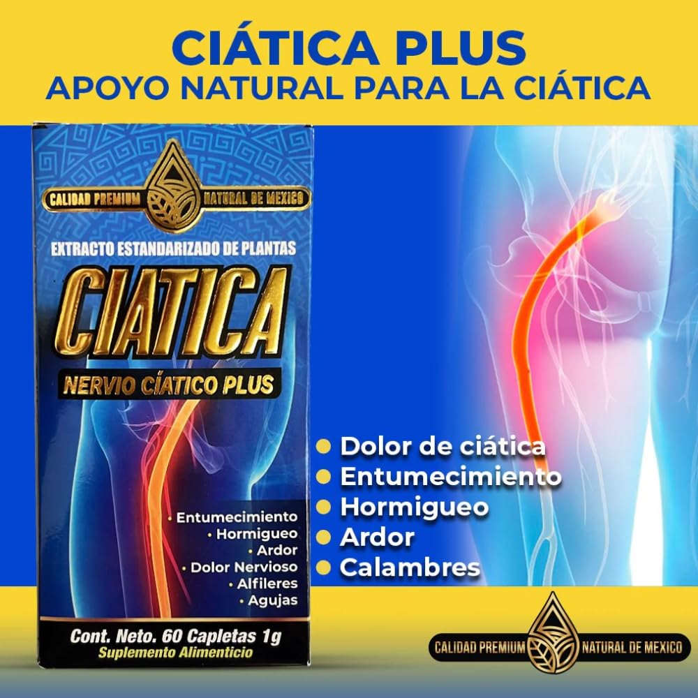 Ciática Suplemento Natural 60 Tabs. Nervio Ciático Plus Vitaminas y Minerales