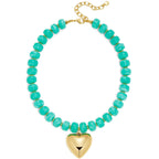LILIE&WHITE Gold Plated Aqua Beaded Necklace for Women