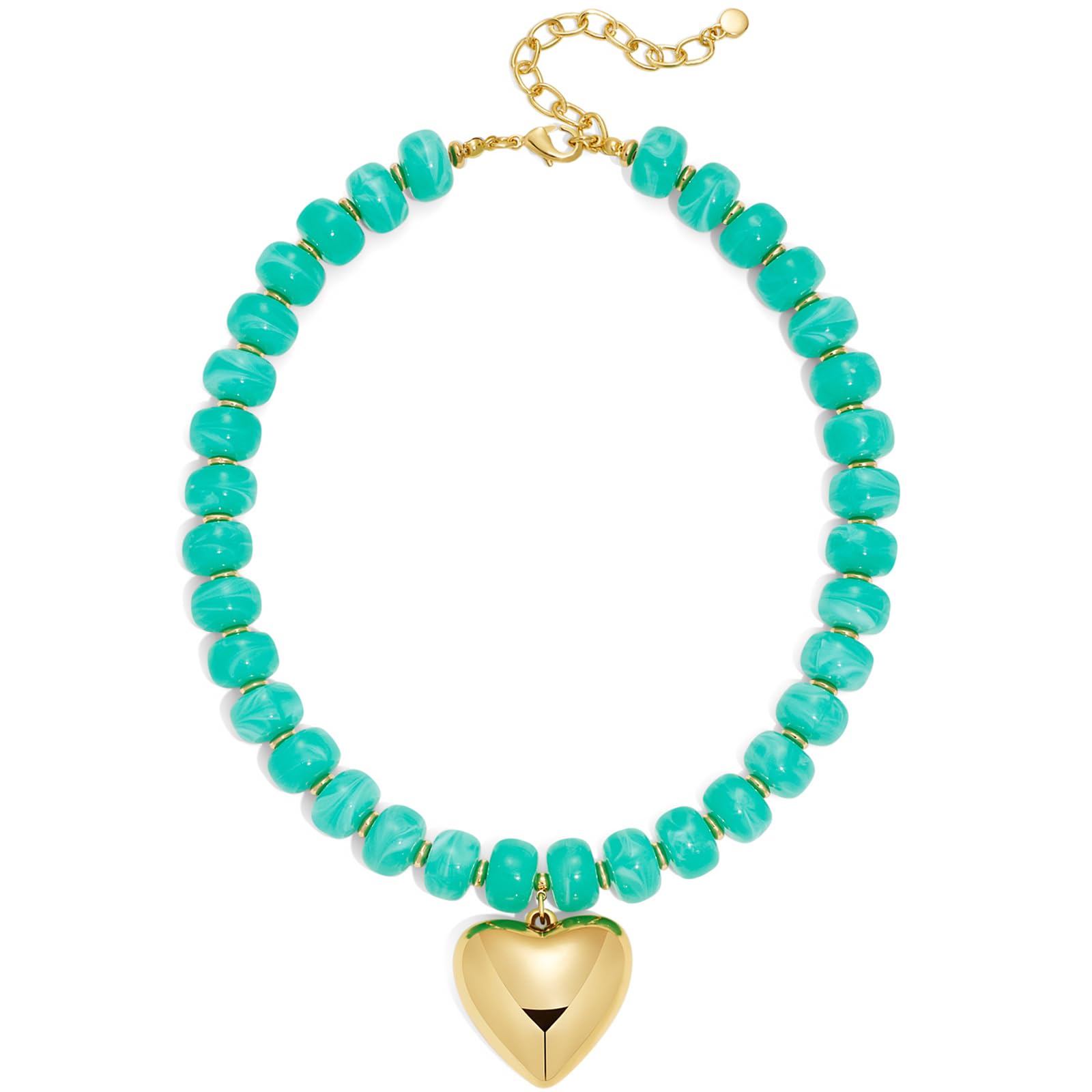 LILIE&WHITE Gold Plated Aqua Beaded Necklace for Women