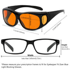 Eyekepper 100% Blue Light Reduction,Huge Fitover Anti-Blue Blocking Computer Eyeglasses with Extra Amber Lenses, Black