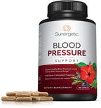 Sunergetic Premium Blood Pressure Support Supplement for Cardiovascular & Heart Health with Garlic, Hawthorn & Hibiscus (180 Capsules)