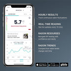 Ecosense EQ100 EcoQube, Digital Radon Detector, Fast Capture of Fluctuating Levels, Short & Long-Term Continuous Monitoring with Trend Charts, Remote Data Access, Only Support 2.4 GHz Networks