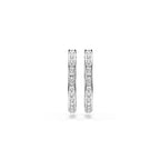 Swarovski Sommerset hoop earrings, White, Rhodium plated, One Size, Silver, Crystals