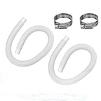 1.5” x 41” Pool Pump Replacement Hose, 2-Pack Above-Ground Pool Hoses with 4 Stainless Steel Clamps, Compatible with Intex, Coleman, Summer Waves Pool Pumps & Filters (2 PACK White)