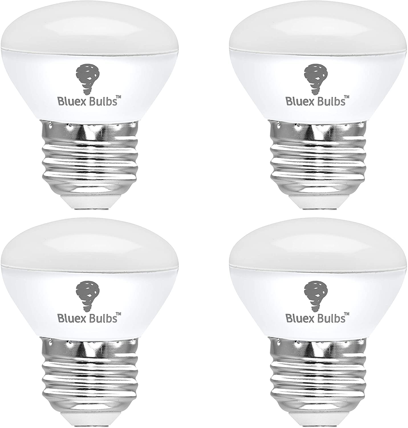 4 Pack R14 LED Bulb 4W E26 Base Mini Reflector Floodlight Light Bulb Dimmable 5000K Daylight - 40W Equivalent - Mini Light Bulbs, Short Light Bulbs, Curio Cabinet Light Bulb, R14 Bulb Flood Light