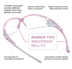 HTS HUNTERSKY E9532 Super Flexible Lightweight Anti Fog Wrap-Around U6 Clear Shooting Safety Glasses with ANSI Z87.1 Scratch Resist lab chemistry goggles