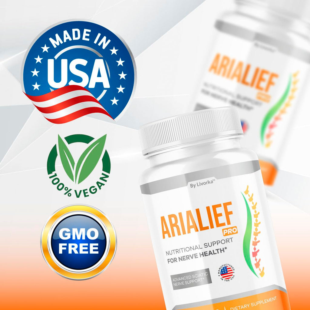 (5 Pack) Arialief Pro Capsules for Sciatica, Arialeaf Nutritional Support for Nerve Health, Arialeaf Prime Palm Sciatica, Aria Leaf Primepalm Aria LIEF Vitamin, 5 Months