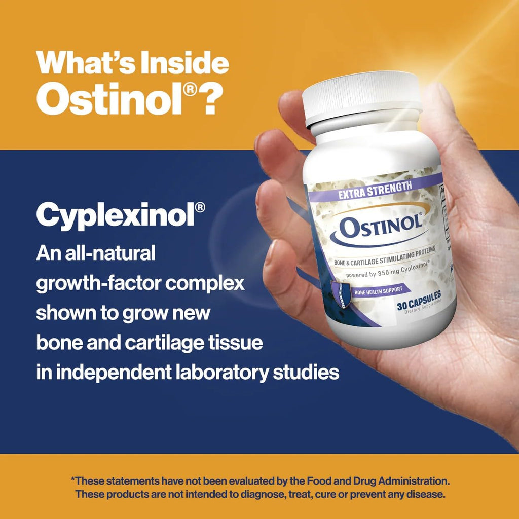 ZyCal Bioceuticals Ostinol(TM) 350 Bone & Joint Supplement with 350mg of Cyplexinol® Bio-Active Protein Complex - for Moderate Bone Loss & Moderate Joint Disfunction - 30 ct Capsules