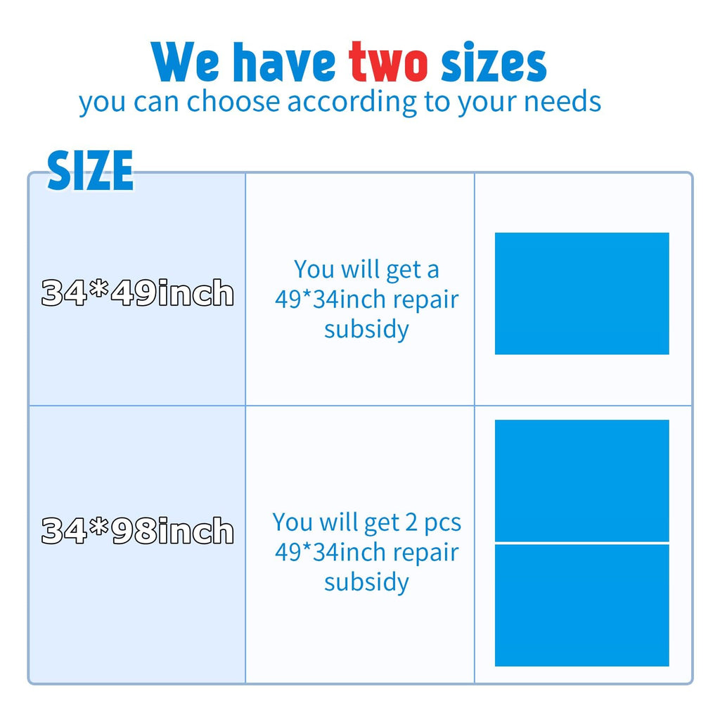 Syhood Extra Large Pool Liner Repair Patch 5.6 ft x 8.2 ft Blue Self Adhesive Vinyl Pool Patch Repair Kit for Christmas Bounce House Above Ground Pools Inflatable Floats Toys Snow Tube