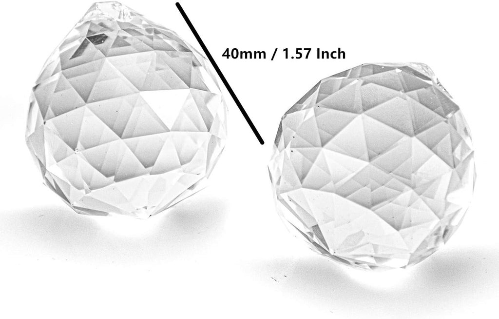 Yesland 20 Pack Upgraded Crystal Ball Prism 40mm / 1.57 Inch Decorative Ball - Suncatcher Rainbow Pendants Maker - Perfect for Chandelier Window & Wedding Decoration