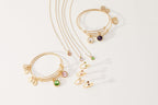ALEX AND ANI Birthstones Expandable Bangle for Women, June, Pink Light Amethyst Crystal, Shiny Gold Finish, 2 to 3.5 in
