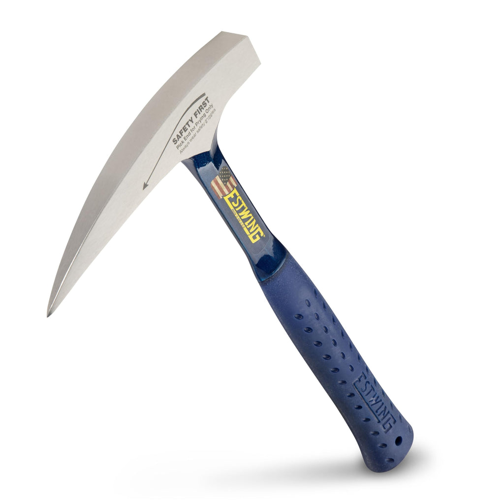 ESTWING Rock Pick - 22 oz USA Made Geology Hammer with Pointed Tip & Shock Reduction Grip - E3-22P