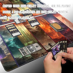 MTG Playmat Size 24x14in Free Storage Bags Non-Slip Backing Printing, Ideal for Card Game Enthusiasts TCG Playmat (No with Zone,Secret of The Castle)