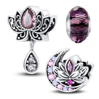 HappyStar 925 Sterling Silver Charms for Bracelets and Necklaces,Combination Dangle Pendants Beads Charms Jewelry Gift for Couples Sisters.（With Spacer Beads）