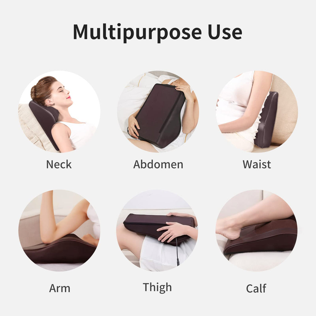 Boriwat Back Massager Neck Massager with Heat, Shiatsu Massage Pillow for Pain Relief, Massagers for Neck and Back, Shoulder, Leg, Gifts for Men Women Mom Dad, Stress Relax at Home Office and Car
