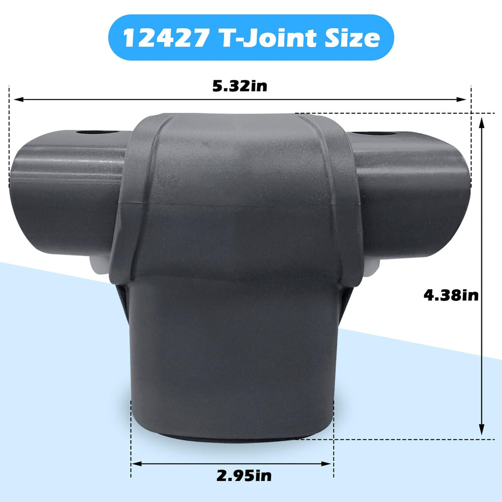 Luojiedejinbiao 12427A T-Joint Fits for 15ft 16ft 18ft 20ft 24ft 12427 Leg & Beam Pool T Joint Replacement Part for Intex Above Round Ultra Frame Pool - 2PCS