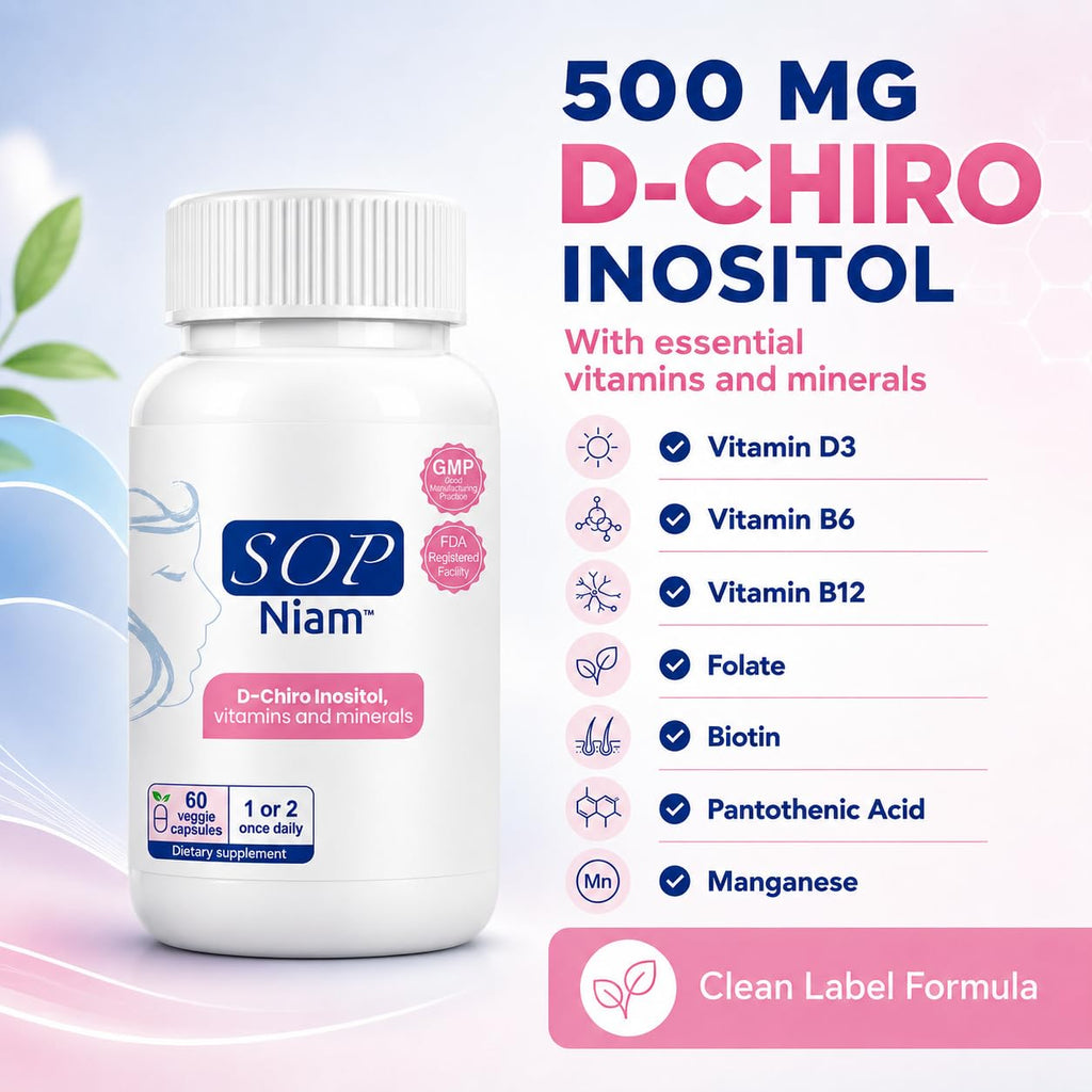 SOP NIAM D-Chiro Inositol 500mg 2-Month Supply | High Potency Inositol