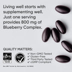 Sports Research Blueberry Capsules - Made from Organic Blueberries with Organic Extra Virgin Olive Oil - Non-GMO & Gluten Free - 60 Liquid Softgels