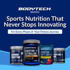 BodyTech Creatine + Citrulline Powder, Supports Strength, Pumps & Endurance, Pre Workout Supplement for Men & Women, Unflavored, 12.9 Oz, 30 Servings