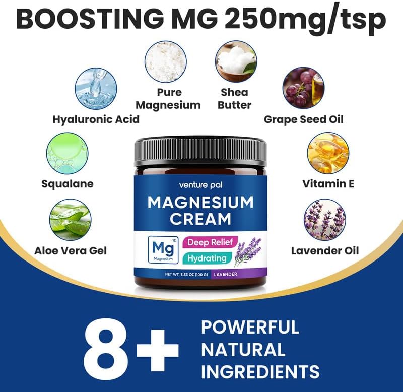 Venture Pal Moisturizing Magnesium Lotion & 3 Packs Topical Magnesium Oil Spray Set