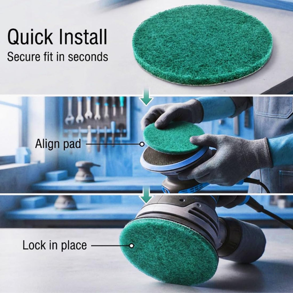 JUNLIXN 20 Pcs 5" Drill Brush Scrubber Scouring Pads