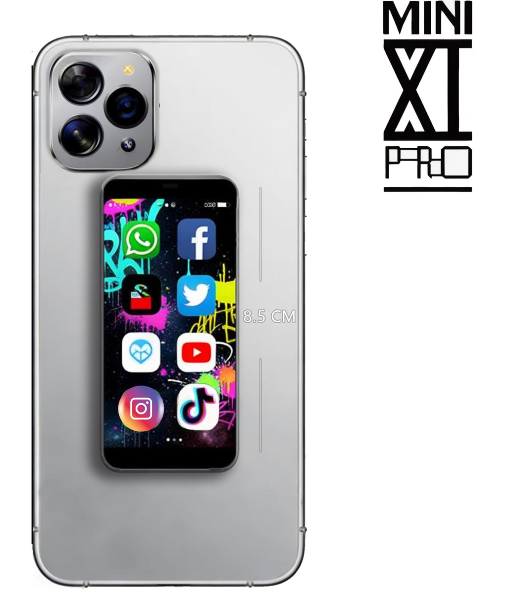 iLight Mini Smartphone 11 Pro Max The World's Smallest 11Pro Android Mobile Phone Super Small Micro 2.5'' Touch Screen Global Unlocked Great for Kids 2GB RAM / 16GB ROM Tiny Look Alike, White