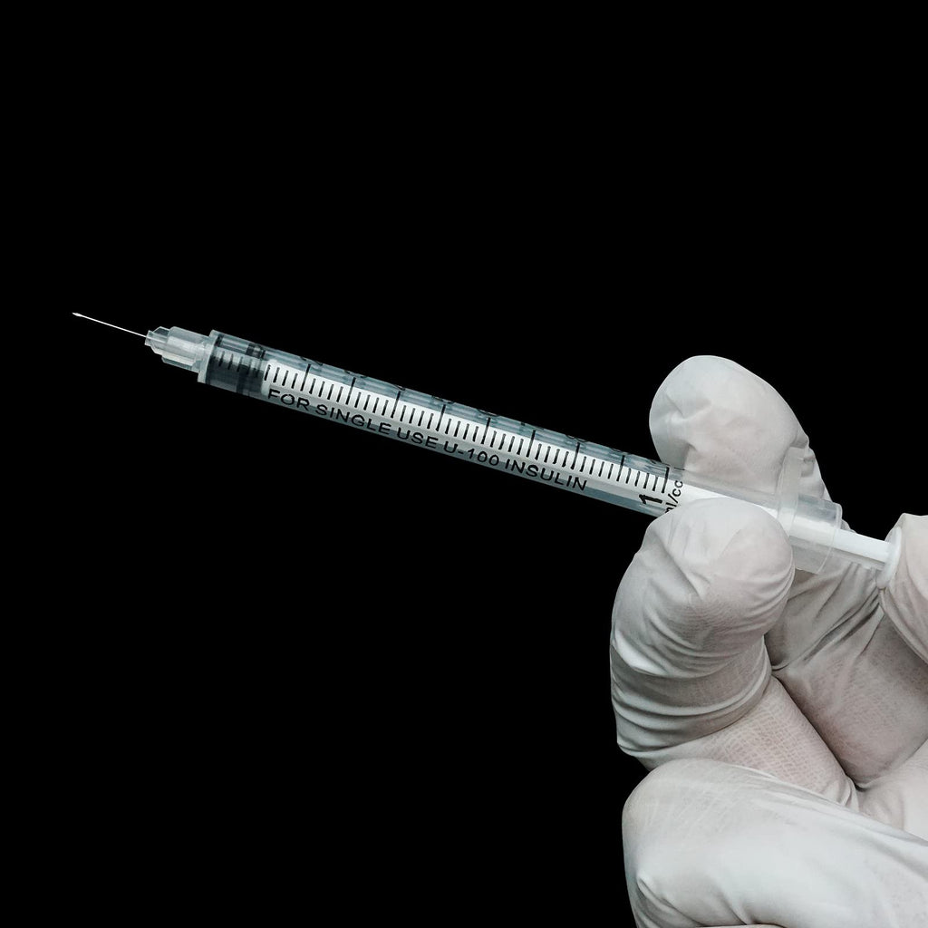 29G 1cc 1/2" Syringe with Needle - Disposable Individual Package-100 Pack