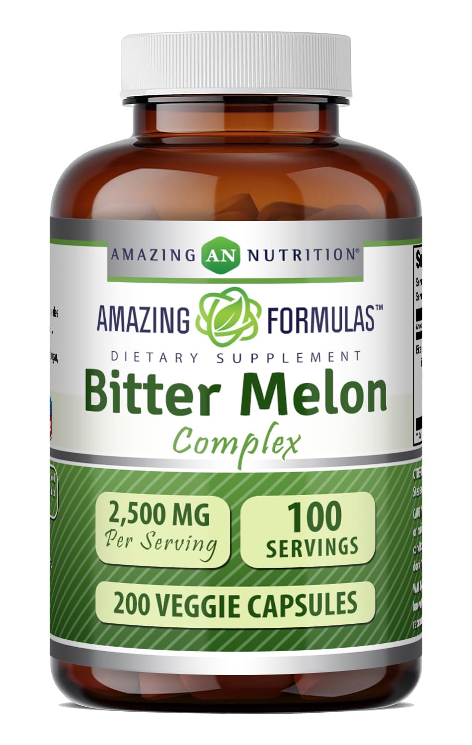 Amazing Formulas Bitter Melon Complex Supplement | 2500 Mg Per Serving | 200 Veggie Capsules | Non-GMO | Gluten Free | Made in USA