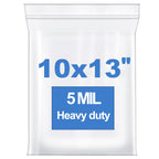 Somoga 50 PCS 10" x 13" Clear Thick 5 Mil Zip Poly Lock Plastic Bags Reclosable Zip Seal Bags Heavy-Duty Seed Food Storage Zipper Bag