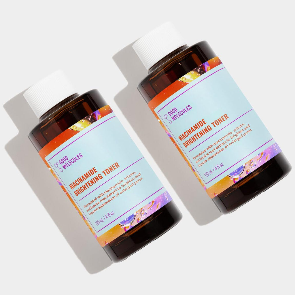 Good Molecules Niacinamide Brightening Toner Pack 2 – 120 ml / 4 fl oz Each | Facial Toner with Niacinamide & Arbutin for Even-Looking Skin